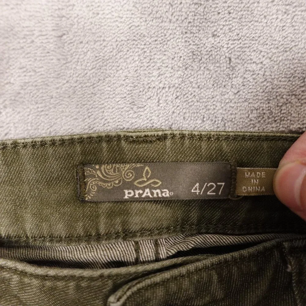 Prana Kara‎ jean fitted low rise women's 4/27 cargo green